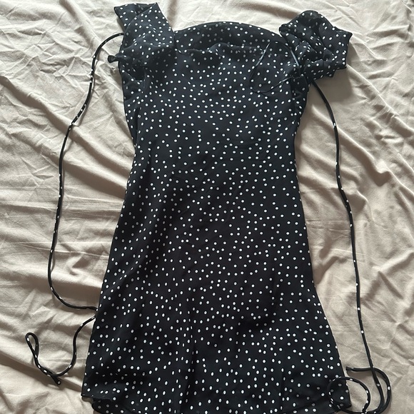 Princess Polly Momentary Mini Dress Black Polka - Picture 3 of 5